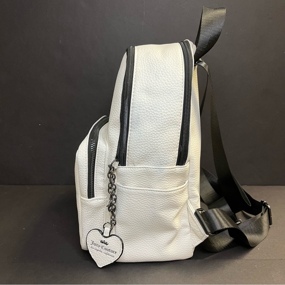 Juicy Couture All Nighter White Pebbled Faux Leather Backpack - Picture 14 of 16